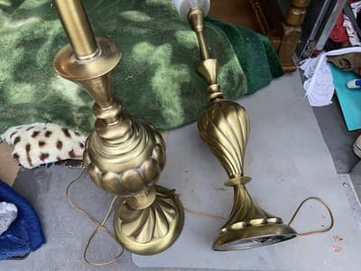 REMBRANDT Masterpiece Collection Brass Swirl Table Lamp Milk Glass Diffuser - Thumbnail 4