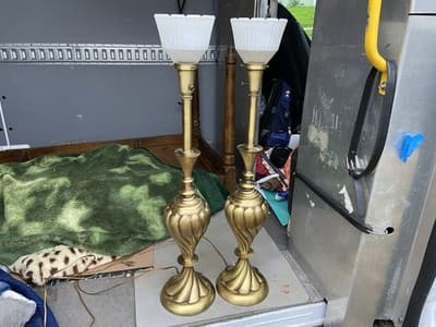 REMBRANDT Masterpiece Collection Brass Swirl Table Lamp Milk Glass Diffuser - Thumbnail 13