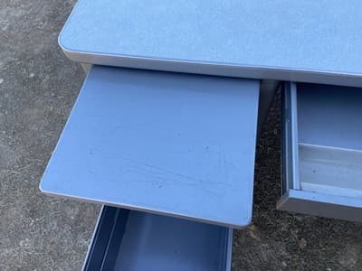 Steelcase Vintage Mid Century Metal Tanker Desk - Thumbnail 4