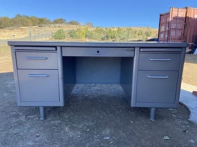 Steelcase Vintage Mid Century Metal Tanker Desk - Thumbnail 19