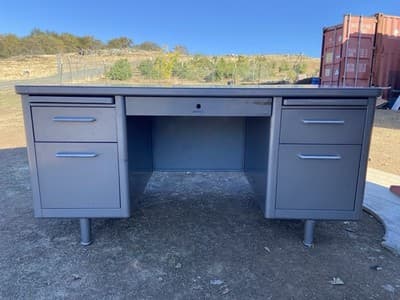 Steelcase Vintage Mid Century Metal Tanker Desk - Thumbnail 20