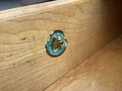 Antique Vintage Oak Library Teachers Arts & Crafts Desk Table - Thumbnail 14