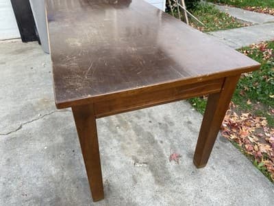 Antique Vintage Oak Library Teachers Arts & Crafts Desk Table - Thumbnail 17