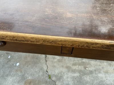 Antique Vintage Oak Library Teachers Arts & Crafts Desk Table - Thumbnail 24