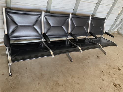 Vintage Mid Century Herman Miller Eames Tandem Sling 4 Seat Airport Seats - Thumbnail 6