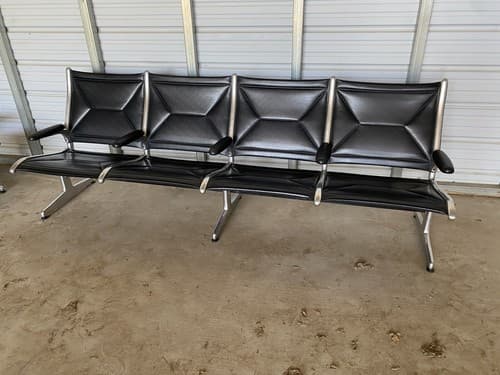 Vintage Mid Century Herman Miller Eames Tandem Sling 4 Seat Airport Seats - Thumbnail 2