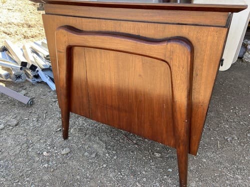 Vintage Mid Century Modern Danish Teak Import Writing Desk Needs Repairs - Thumbnail 4