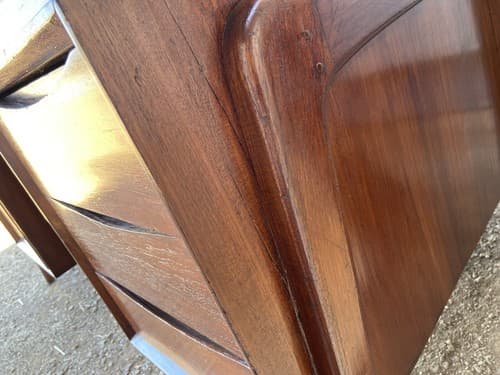 Vintage Mid Century Modern Danish Teak Import Writing Desk Needs Repairs - Thumbnail 13