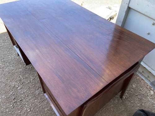 Vintage Mid Century Modern Danish Teak Import Writing Desk Needs Repairs - Thumbnail 18