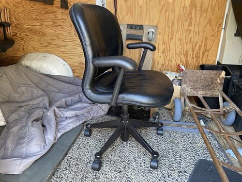 Vintage Herman Miller Equa Leather Rolling Desk Chair - Thumbnail 2