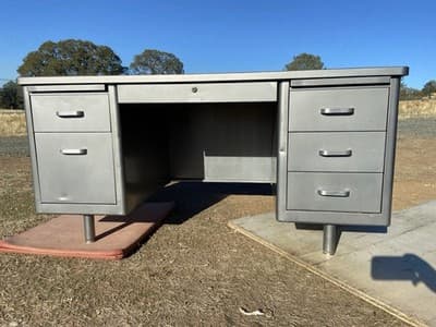 Vintage McDowell And Craig  Steel Tanker Desk Table - Image 1
