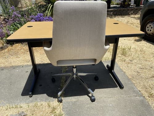 Vintage Mid Century Modern Herman Miller Table And Modern Office Chair - Thumbnail 6