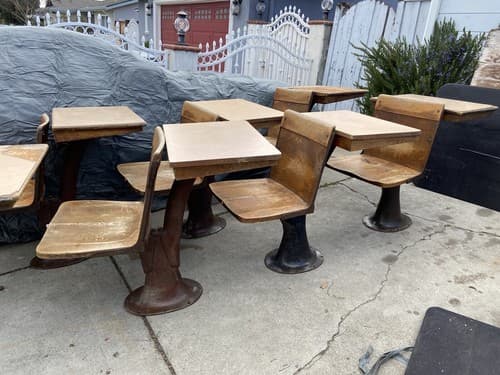 Antique ELEMENTARY SCHOOL DESKs - Thumbnail 15
