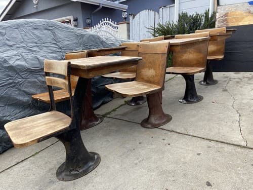 Antique ELEMENTARY SCHOOL DESKs - Thumbnail 14