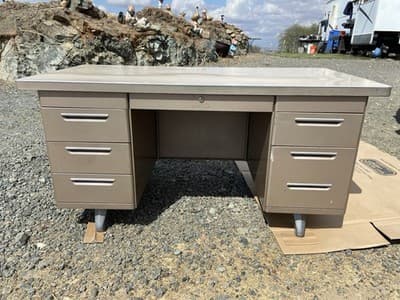 Vintage Art Metal Tanker Desk Library Table - Thumbnail 2