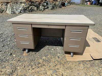 Vintage Art Metal Tanker Desk Library Table - Thumbnail 3