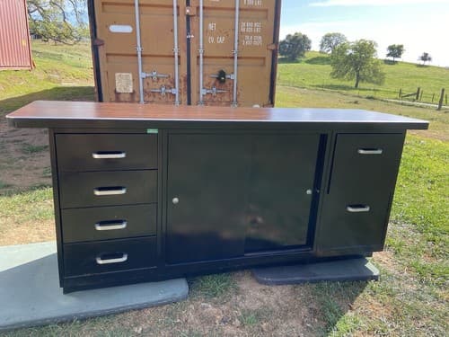 Vintage Mid Century Modern Steel Tanker Credenza - Image 1