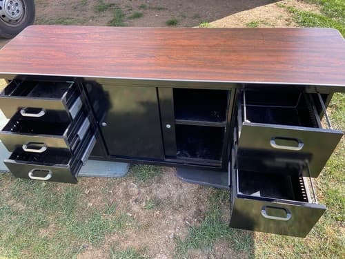 Vintage Mid Century Modern Steel Tanker Credenza - Thumbnail 9