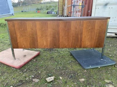 Vintage Wood Mid Century MCM Executive Sideboard Credenza Office Furniture - Thumbnail 2