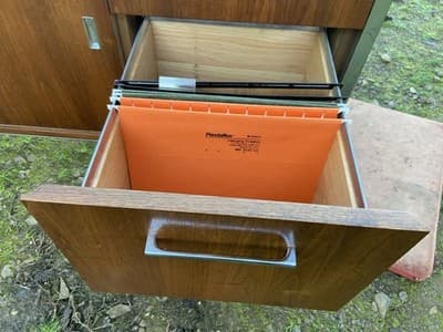 Vintage Wood Mid Century MCM Executive Sideboard Credenza Office Furniture - Thumbnail 9