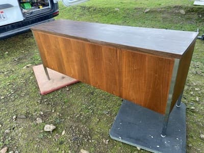 Vintage Wood Mid Century MCM Executive Sideboard Credenza Office Furniture - Thumbnail 11
