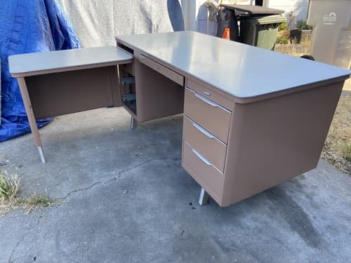 Vintage General Fireproofing Company desk With Extension - Image 1