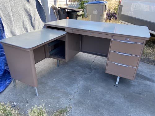 Vintage General Fireproofing Company desk With Extension - Thumbnail 14