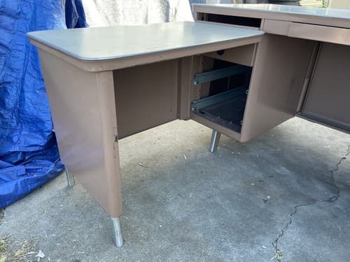Vintage General Fireproofing Company desk With Extension - Thumbnail 8