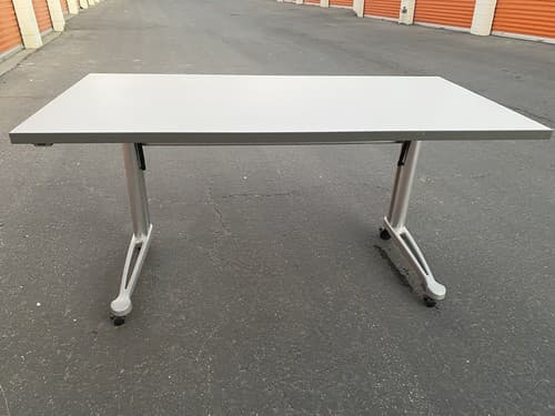 Vintage Knolll Flip Top Executive Desk Computer Training Table - Thumbnail 12