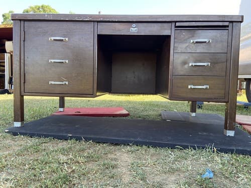 Steel Metal Tanker Desk , General Fireproofing Company Table - Thumbnail 2