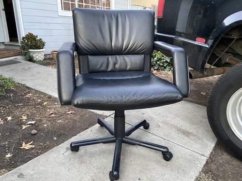 🔥🔥RARE 1990s Mario Bellini Vitra Figura Post Modern Desk Chairs Leather x6 - Image 1