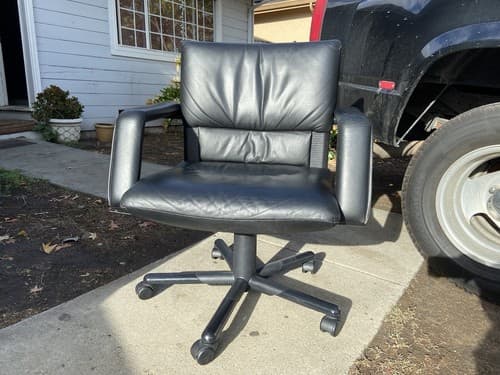 🔥🔥RARE 1990s Mario Bellini Vitra Figura Post Modern Desk Chairs Leather x6 - Thumbnail 2