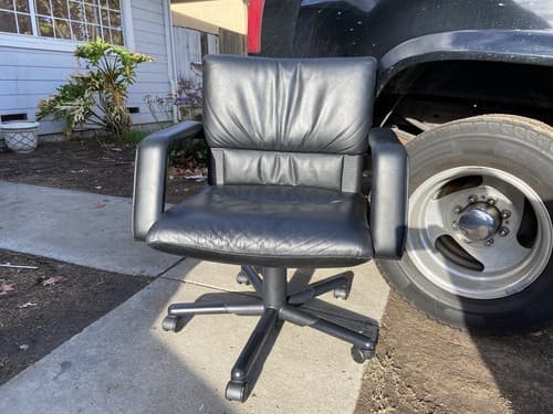 🔥🔥RARE 1990s Mario Bellini Vitra Figura Post Modern Desk Chairs Leather x6 - Thumbnail 15