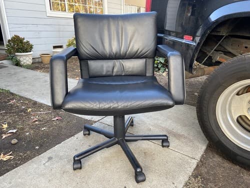 🔥🔥RARE 1990s Mario Bellini Vitra Figura Post Modern Desk Chairs Leather x6 - Thumbnail 7