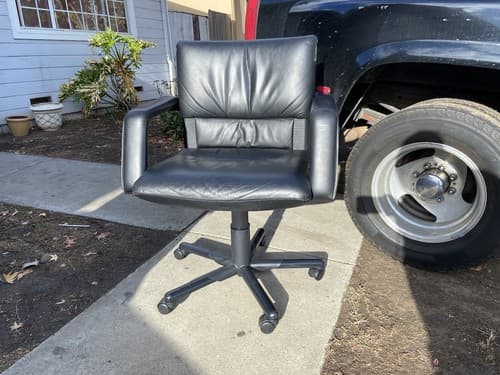 🔥🔥RARE 1990s Mario Bellini Vitra Figura Post Modern Desk Chairs Leather x6 - Thumbnail 13