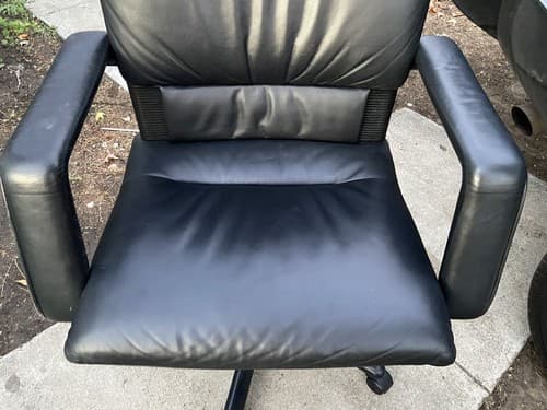 🔥🔥RARE 1990s Mario Bellini Vitra Figura Post Modern Desk Chairs Leather x6 - Thumbnail 6