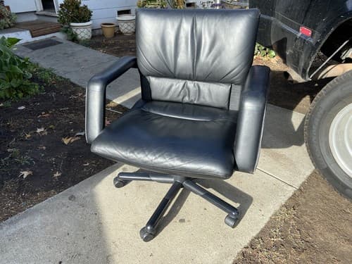 🔥🔥RARE 1990s Mario Bellini Vitra Figura Post Modern Desk Chairs Leather x6 - Thumbnail 9