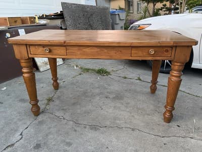 Drexel Furniture Farmhouse Style Pine Wood Rustic Desk Table - Thumbnail 12