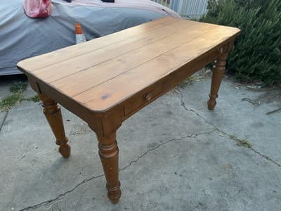 Drexel Furniture Farmhouse Style Pine Wood Rustic Desk Table - Thumbnail 17