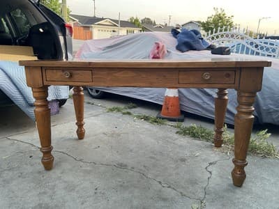 Drexel Furniture Farmhouse Style Pine Wood Rustic Desk Table - Thumbnail 16