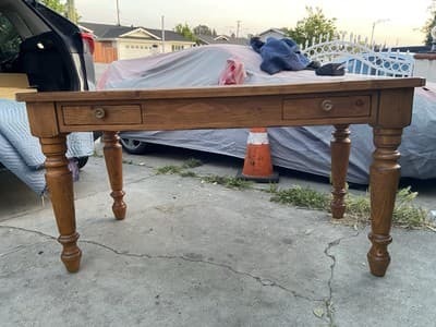 Drexel Furniture Farmhouse Style Pine Wood Rustic Desk Table - Thumbnail 19