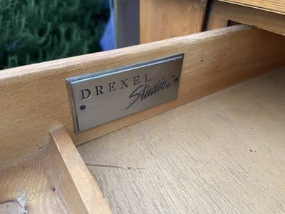 Drexel Furniture Farmhouse Style Pine Wood Rustic Desk Table - Thumbnail 5