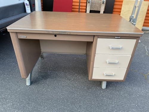 Vintage Devon W.H. Harper Metal Tanker Executive Desk - Thumbnail 12