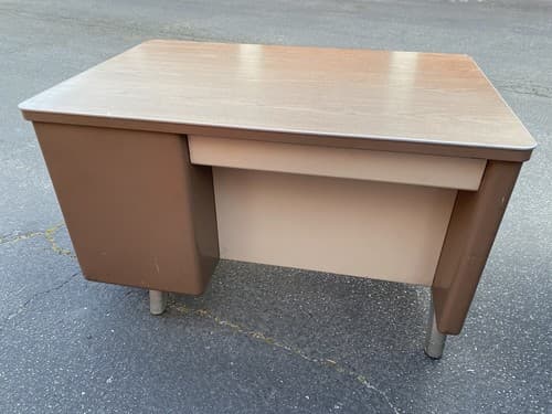 Vintage Devon W.H. Harper Metal Tanker Executive Desk - Thumbnail 2