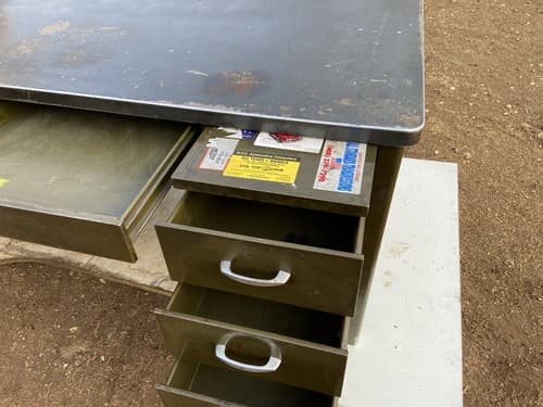 Vintage Mid Century Modern  Metal Tanker Desk Needs Some Refinishing - Thumbnail 9