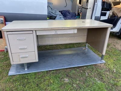 Vintage Mid Century Modern Steelcase Tanker Desk 72”/30”/29” - Thumbnail 2