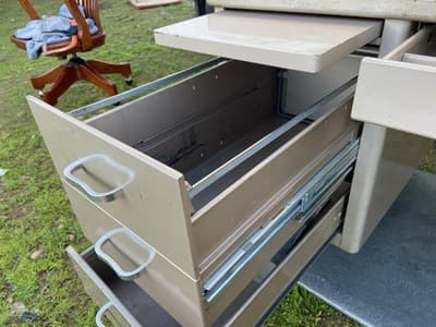 Vintage Mid Century Modern Steelcase Tanker Desk 72”/30”/29” - Thumbnail 21