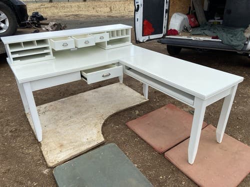 Farmhouse Style Corner Desk - Thumbnail 8
