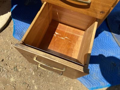 Vintage Mid Century Modern Walnut Writing Desk Needs Restoring - Thumbnail 6