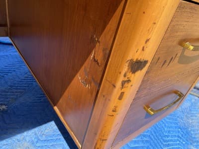 Vintage Mid Century Modern Walnut Writing Desk Needs Restoring - Thumbnail 11
